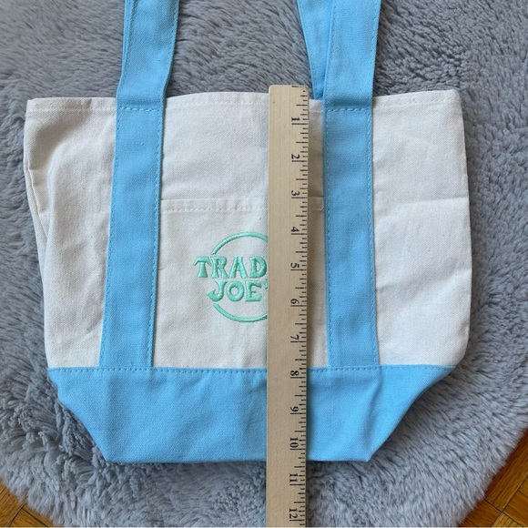 TRADER JOES Pastel Blue mini tote “ limited edition “ with tag - Picture 2 of 5